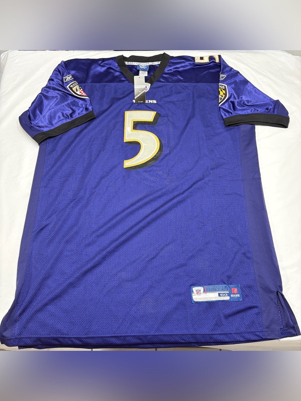 Reebok Baltimore Ravens Joe Flacco #5 NFL  Jersey Men’s 60 4XL New Purple